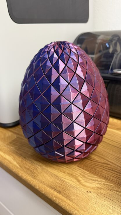 Magisches Drachenei aus dem 3D-Drucker – PLA Silk Rot/Blau