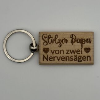 Personalisierbarer Schlüsselanhänger aus Holz